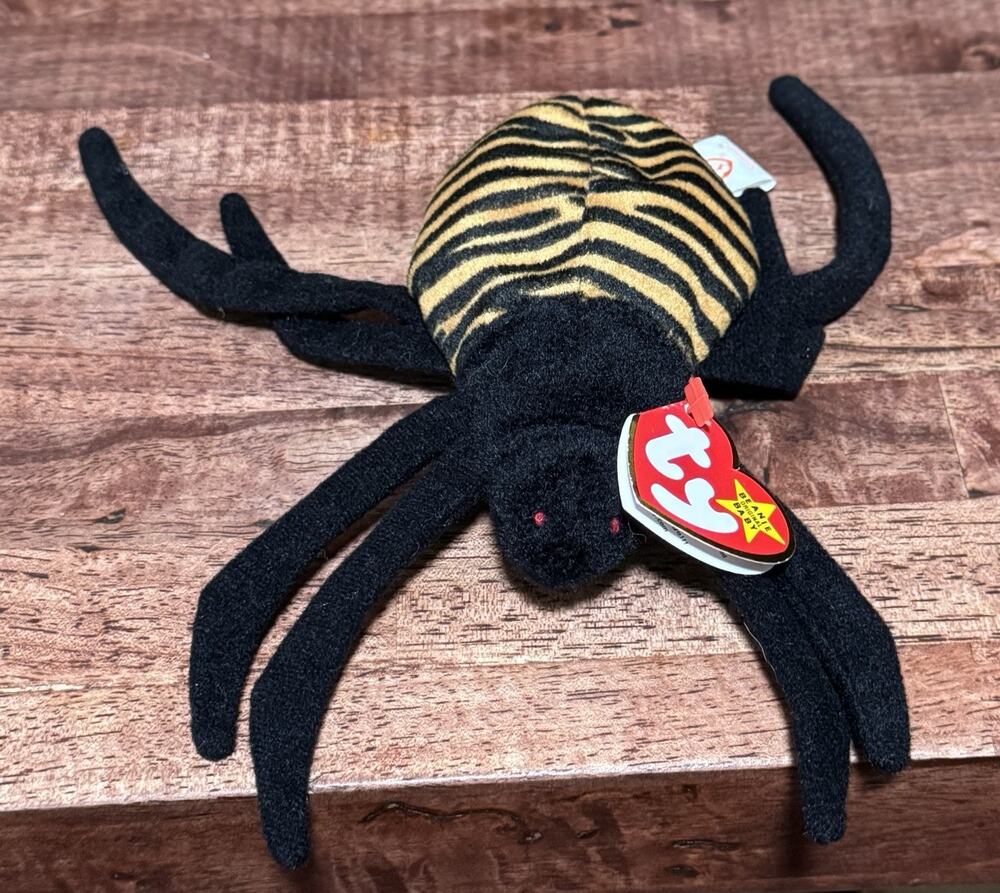 TY Beanie Baby - SPINNER the Spider (5 inch) PVC Pellets